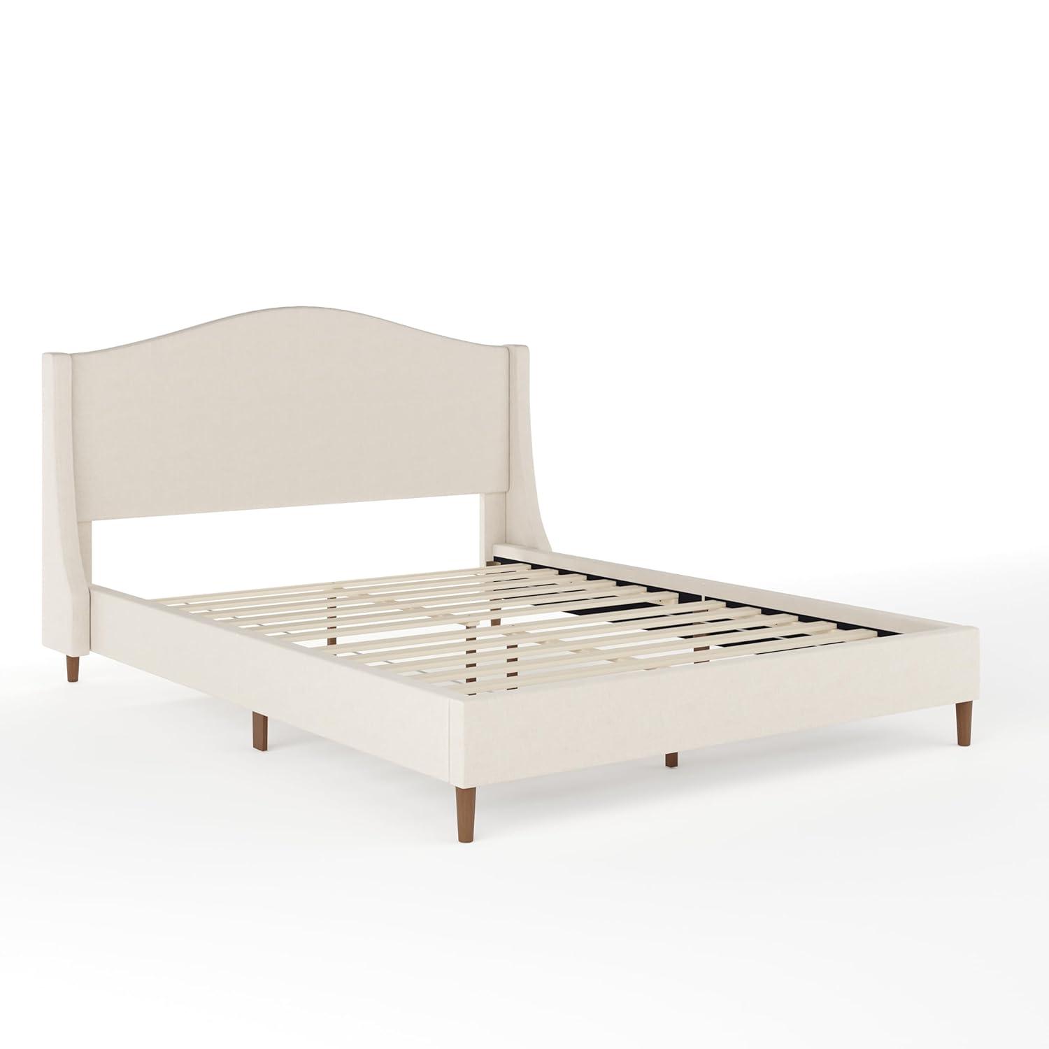 Martha Stewart Martha Stewart Amelia Upholstered Platform Bed With Curved Headboard