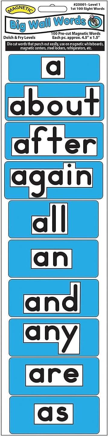 Magnetic Big Wall of 100 Words Level 1 - Ashley Productions: Word Magnets, Learning Wall, Teaching Aid, Nouns Chart