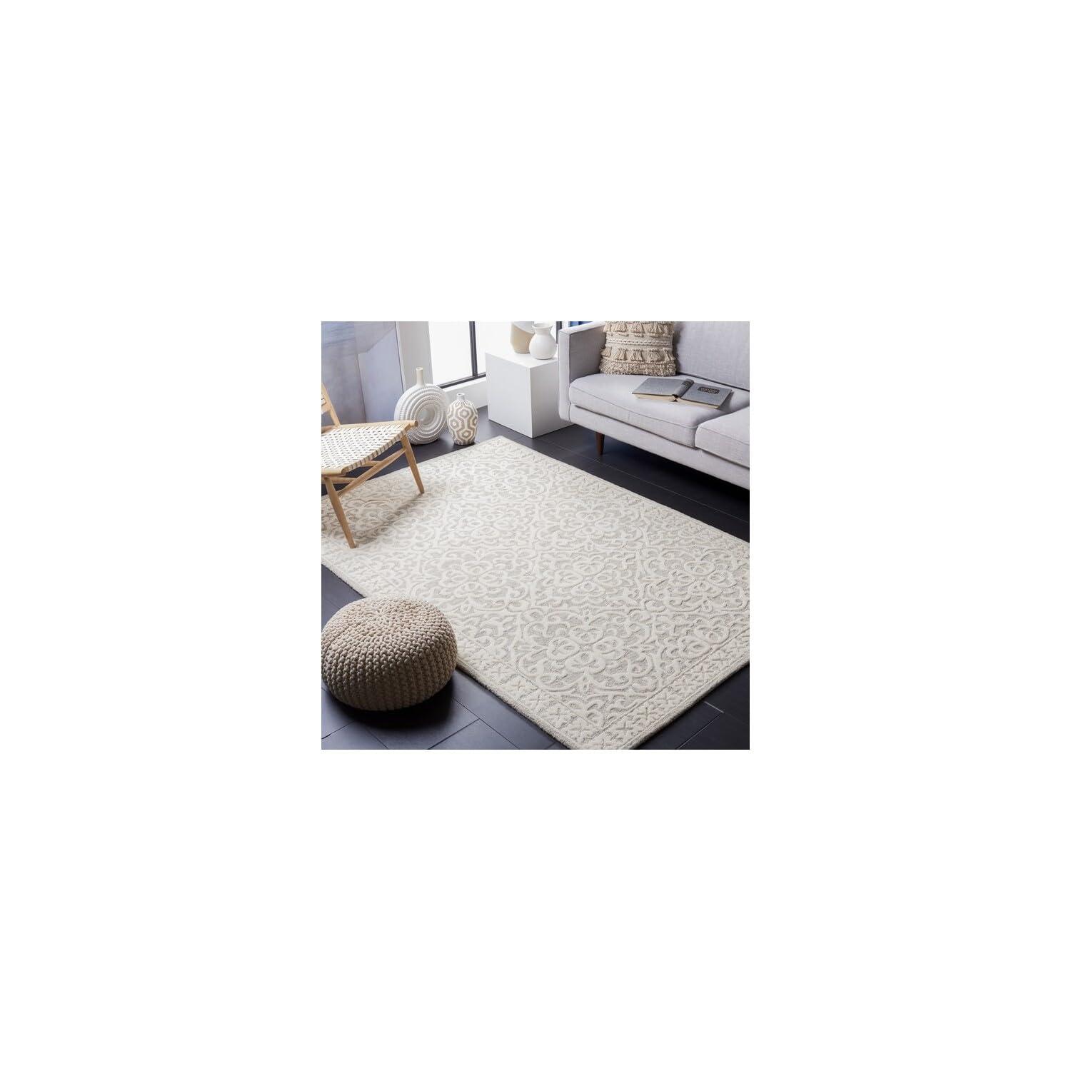 Metro MET857 Hand Tufted Indoor Area Rug - Grey/Ivory - 8'x10' - Safavieh