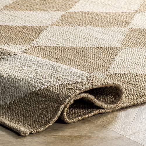 Louie Diamond Checkerboard Natural Jute 5' x 8' Area Rug