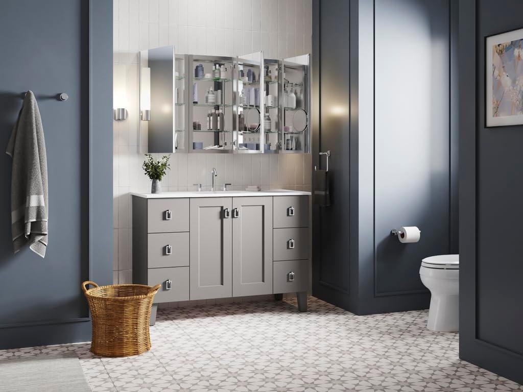 Verdera® Recessed or Surface Mount Medicine Cabinet with 3 Adjustable Shelves