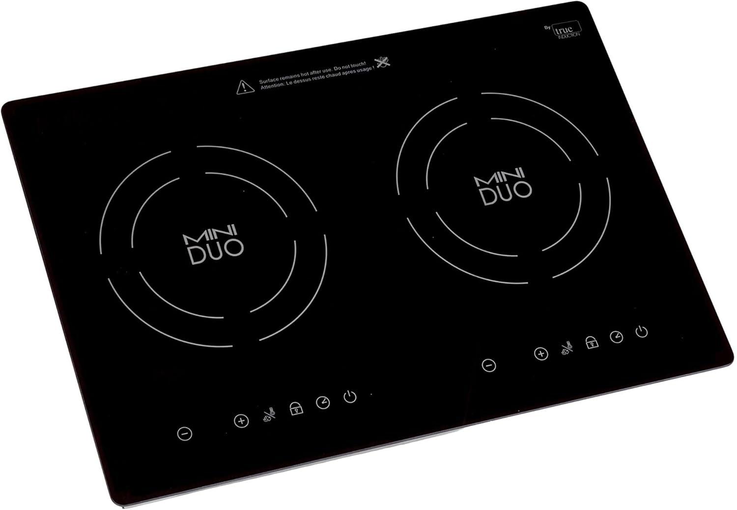 True Induction MD-2B Built-in UL858 Certified, 20-inch Mini Duo Dual Induction Cooktop 1750W Glass-Ceramic Top