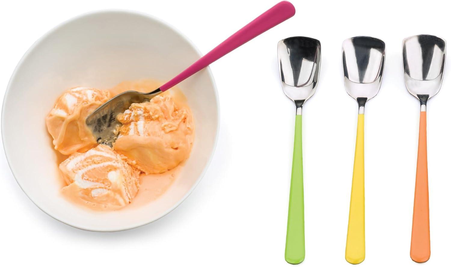 RSVP Endurance Stainless Steel Ice Cream Spoons, Set of 4, Assorted colors