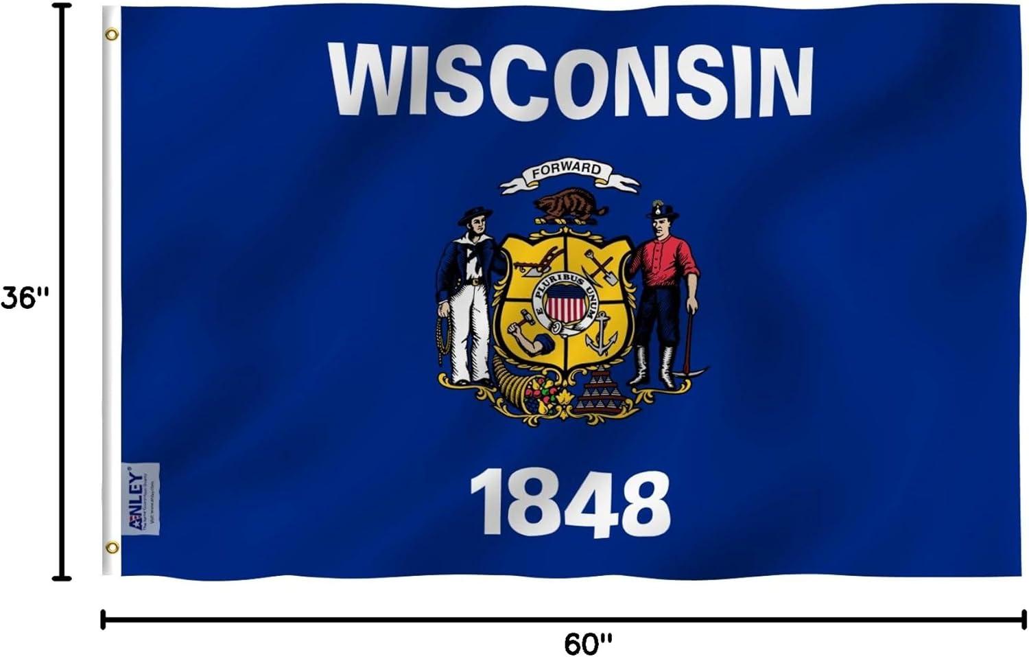 ANLEY Wisconsin State Polyester 36 x 60 in. House Flag