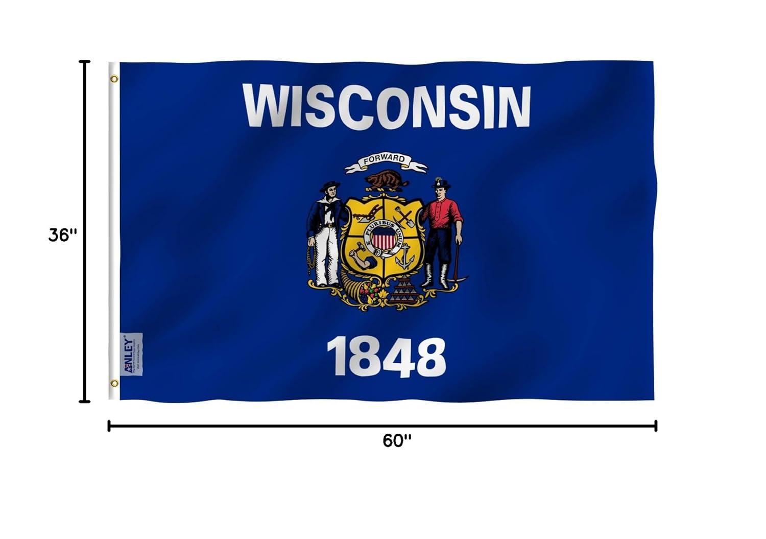 ANLEY Wisconsin State Polyester 36 x 60 in. House Flag