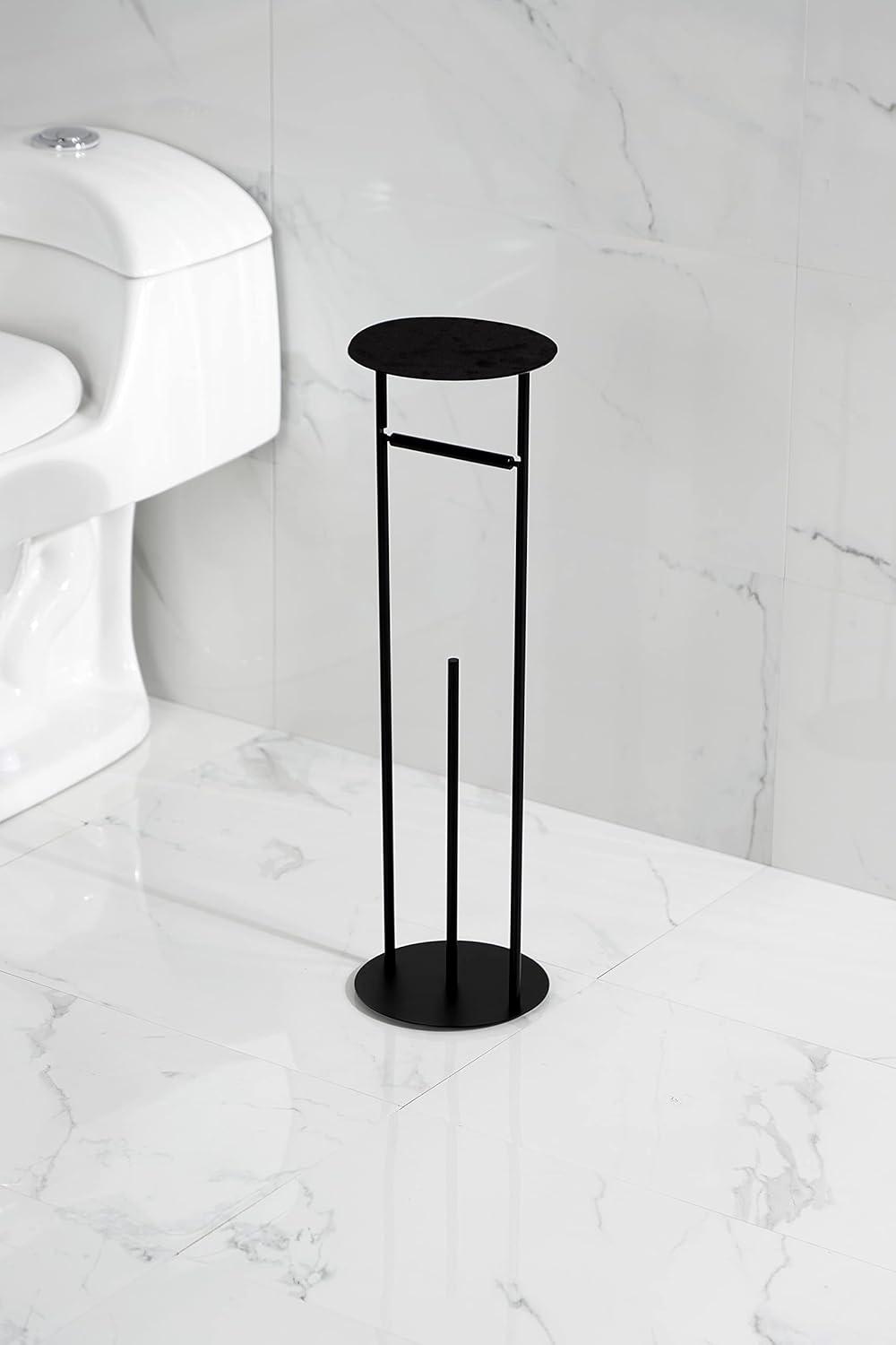 Kingston Brass Dessau Freestanding Toilet Paper Holder with Reserve Storage and Top Shelf