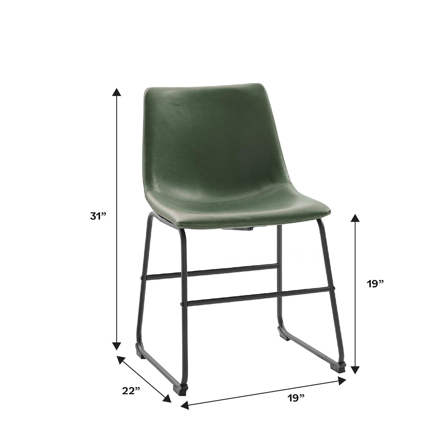 Modern Black Faux Leather Side Chair with Alloy Steel Frame