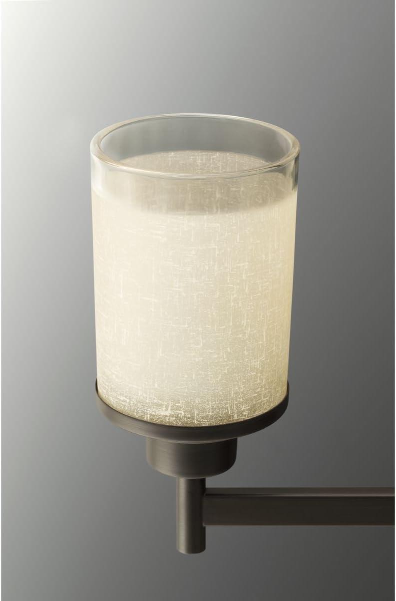 Progress Lighting Alexa Collection 2-Light Bath Fixture, Antique Bronze, White Linen Glass Shade