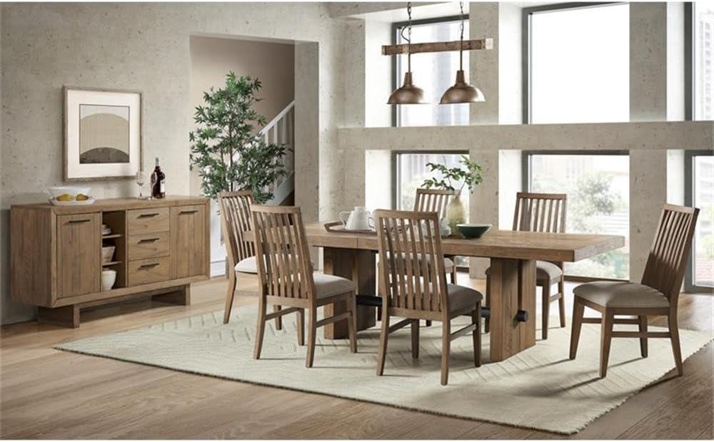 Intercon Furniture Modern Wood Trestle Table in Weathered Oak