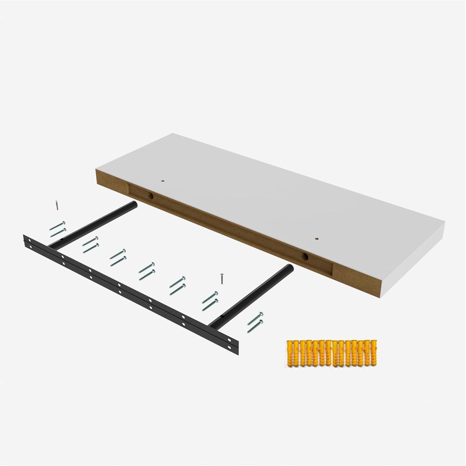 Axeman 36 Inch Solid Wood Wall Shelves Set of 2, Modern Floating Shelves for Wall Storage