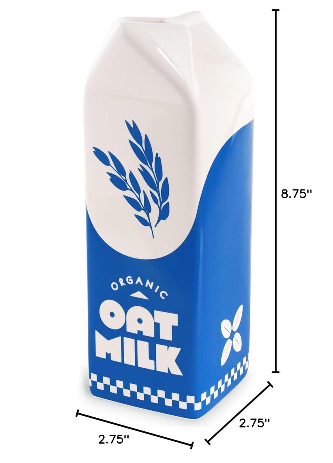 ban.do Vintage Inspired Rise and Shine Decorative Ceramic Vase, Unique Home/Kitchen/Office Accent, Oat Milk