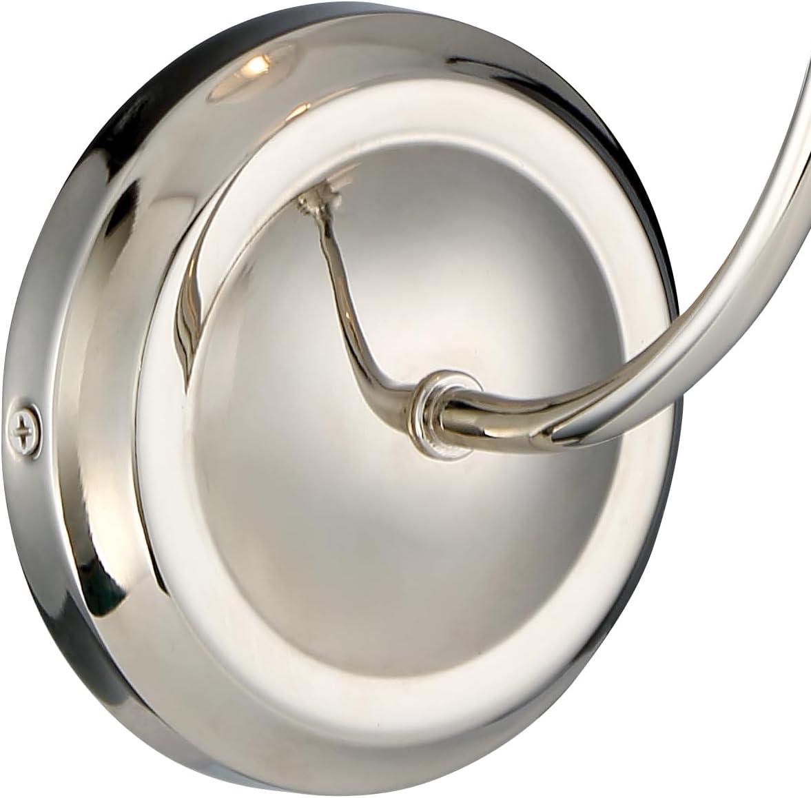 Sylvan Polished Nickel Dimmable Sconce with White Silk Shade