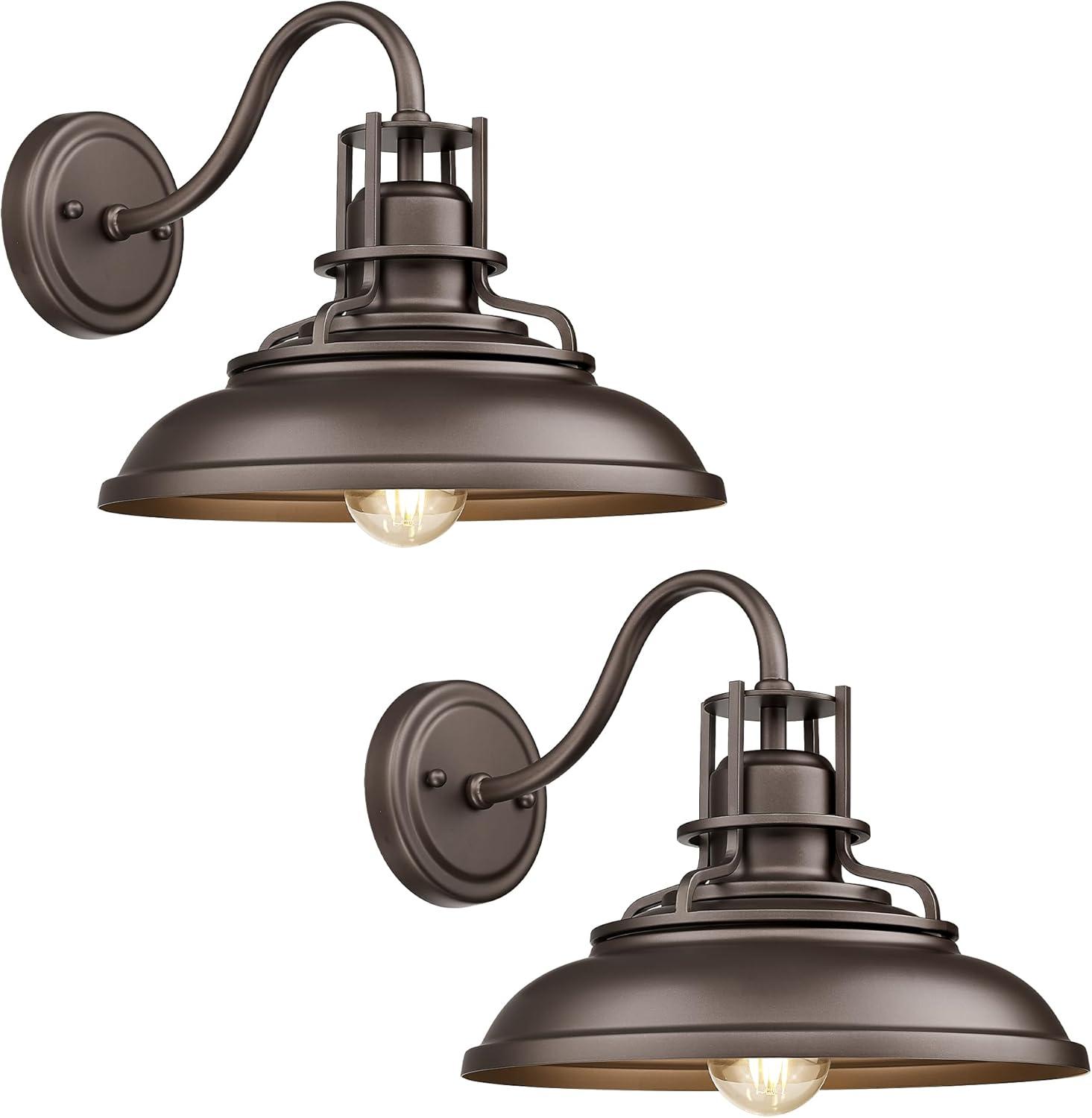 2 Lights Indoor Outdoor Gooseneck Barn Lights