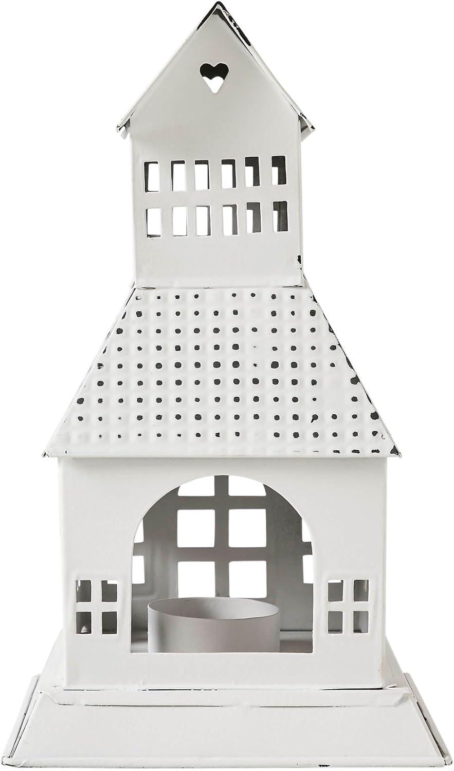 VHC Brands Festive Finds Tealight Holder Metal Village House A 9.5x5.5x5.5