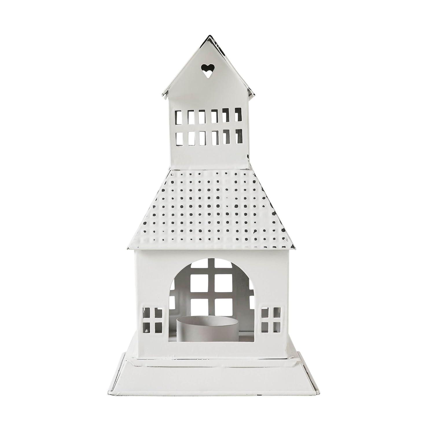 VHC Brands Festive Finds Tealight Holder Metal Village House A 9.5x5.5x5.5