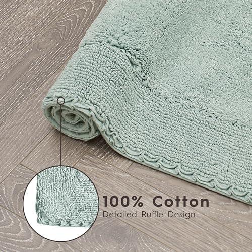 Laura Ashley Laura Ashley Ruffle 100% Cotton Bath Rugs