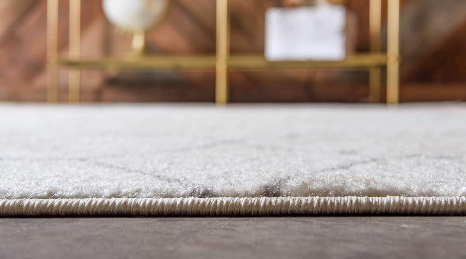 Unique Loom 4' 0 x 4' 0 Trellis Frieze Ivory Area Rug