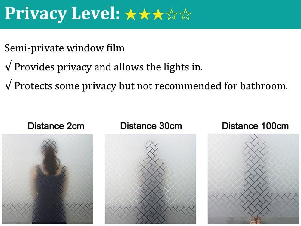 No Glue Privacy Window Film, Frosted Window Tint Stained Glass Static Cling Window Decor/Privacy Protection/Heat Control/Anti UV for Home/Office, 35.5x78.5 inch