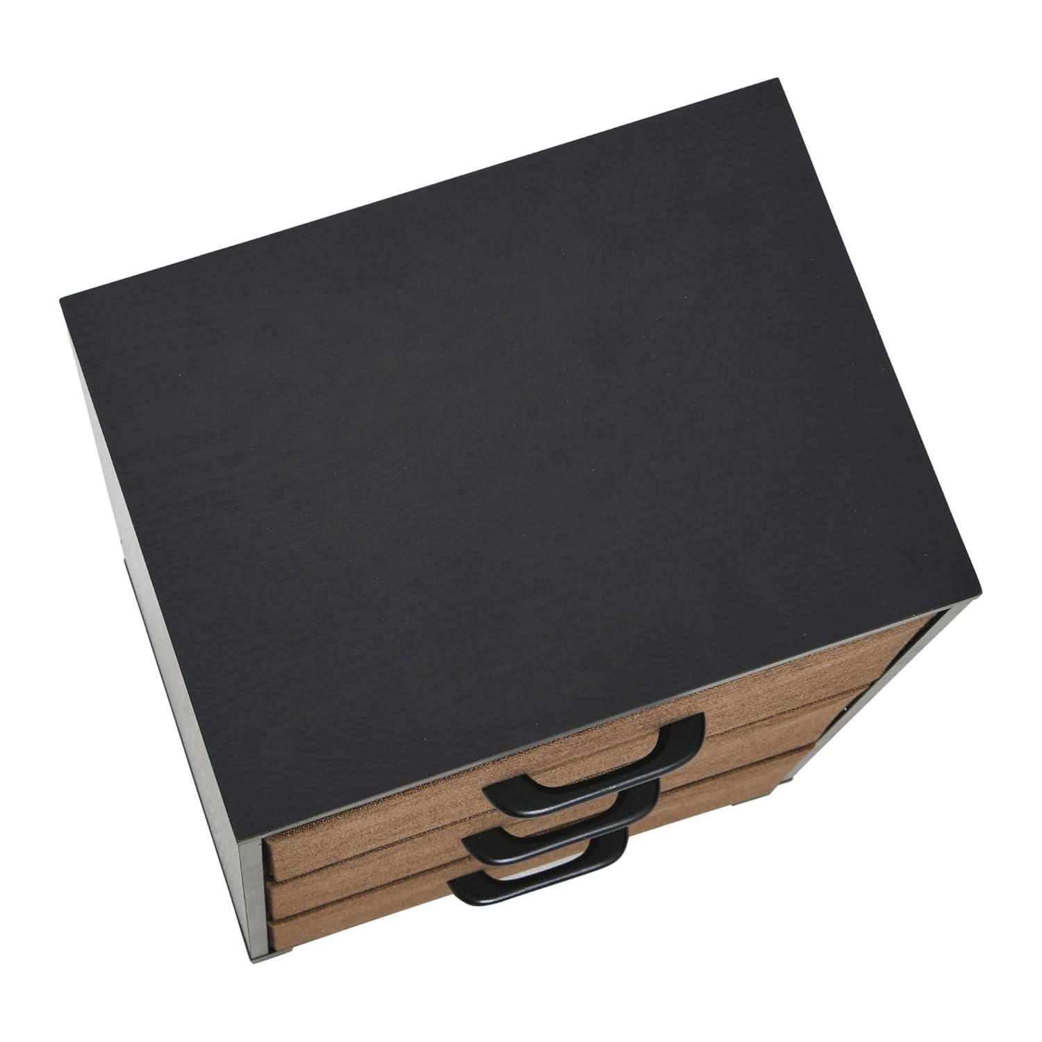 3-Drawer Storage Organizer Unit, Black and Brown