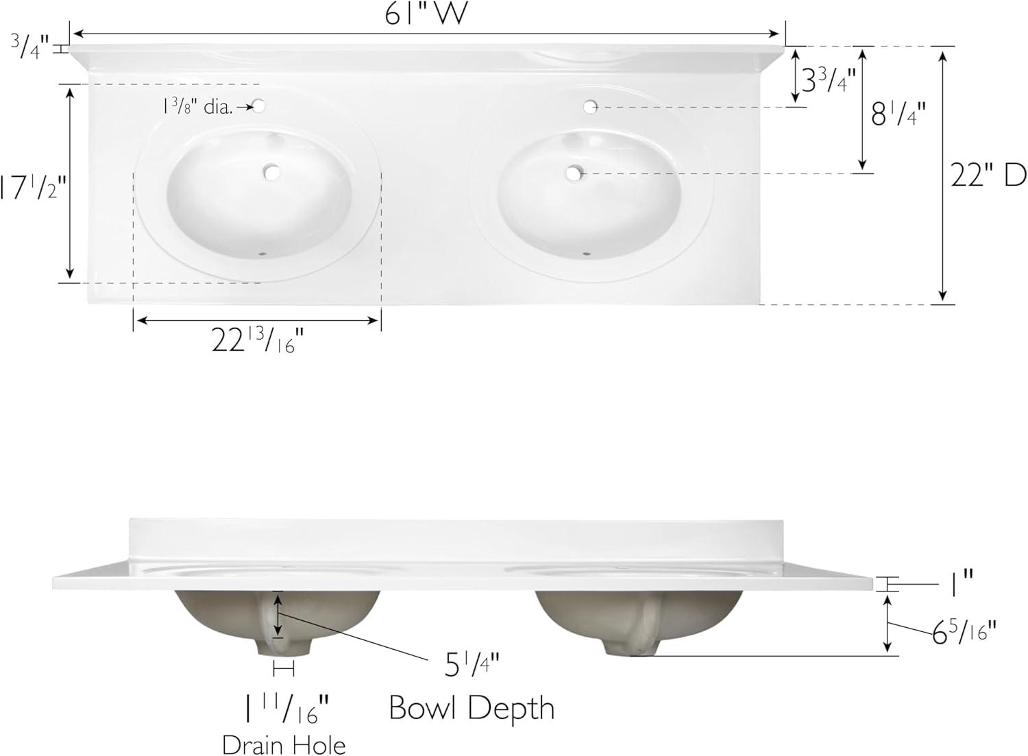 Design House Cultured Marble Vanity Top with Backsplash & Reviews | Wayfair