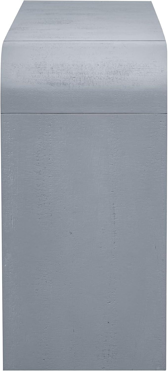 Unique Retro Curved Sideboard with 4 Doors and Treated Fir Veneer, Wood Accent Entryway Console Table Storage Cabinet for Hallway Living Room Foyer Corridor (Natural-12.31)