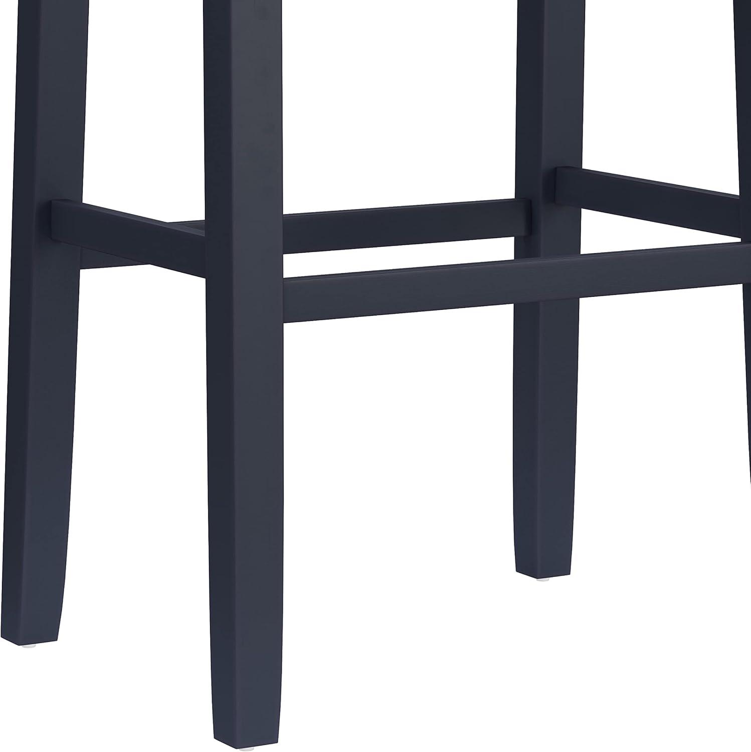 Hillsdale Furniture 30" Fiddler Backless Barstool Navy: Matte Finish, Wood Legs, Fixed Height
