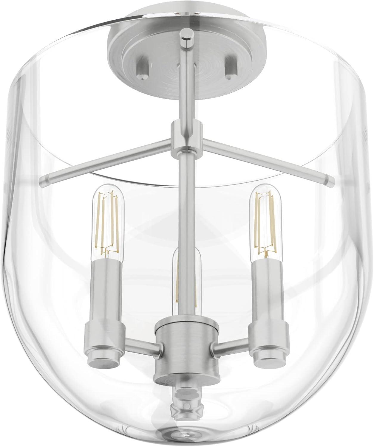 Hunter Sacha Natural Iron 3 Light Flush Mount Ceiling Light Fixture