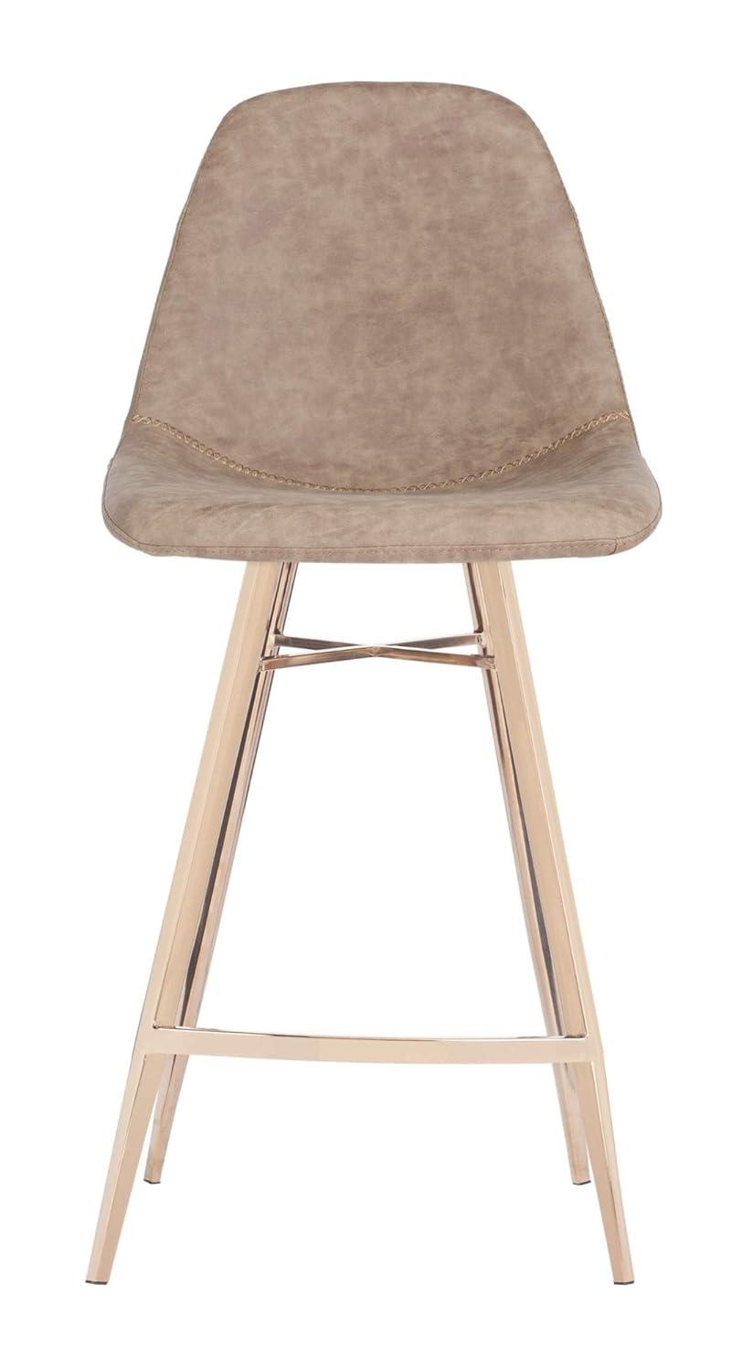 Mathison Counter Stool - FOX3012 - Brown/Copper - Safavieh Couture