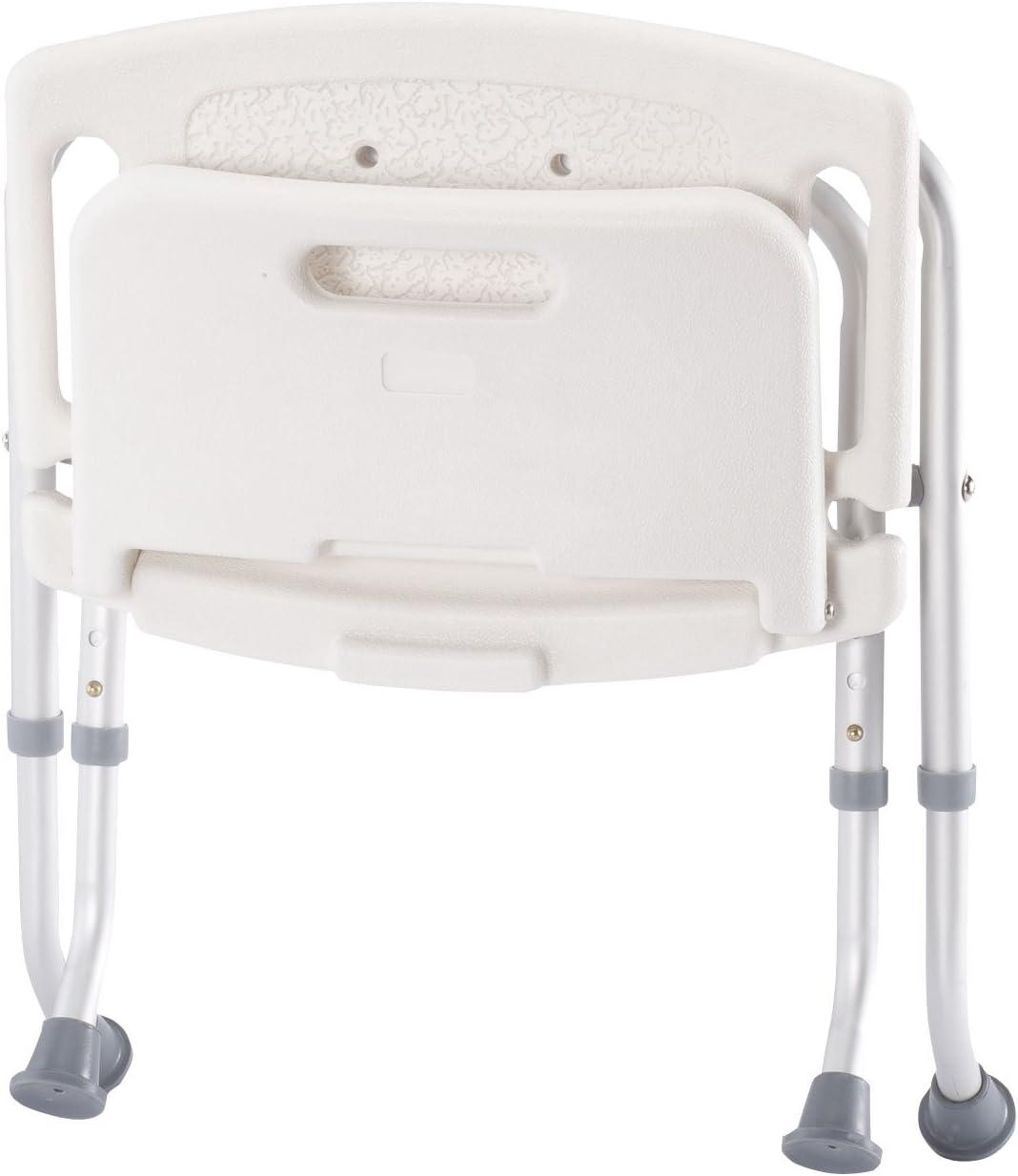 Folding Shower Chair Seat - Bath Chair with Back Supports 300 Lbs.