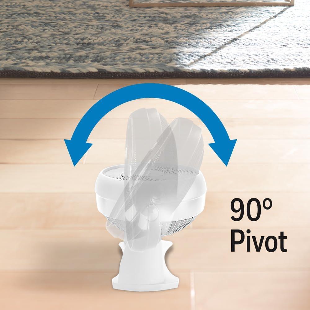 Honeywell TurboForce Table Air Circulator Fan White HT904: Portable Desk Fan, Quiet Operation, Adjustable Tilt, 3 Speeds