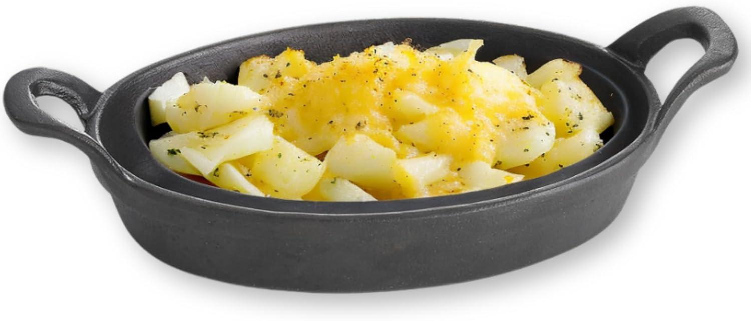 Black Cast Iron Oval Non-Stick 24 oz Cookware