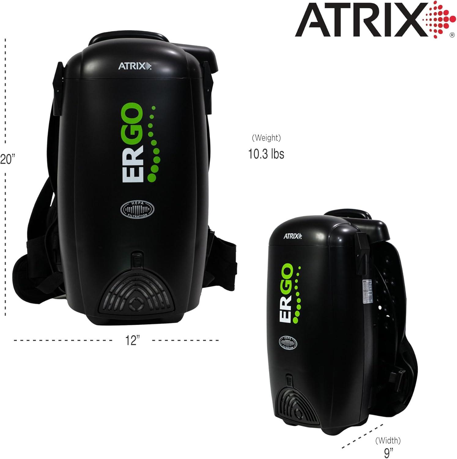Atrix Black HEPA Backpack Vacuum with Additional Filters