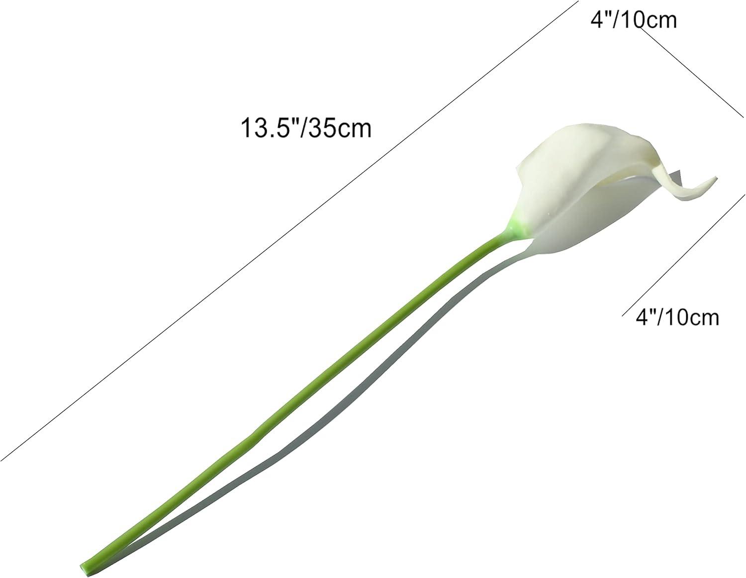 Namzi -a 20pcs Fake Flowers Artificial Calla Lily Silk Flowers 13.4 Inch for Mother's Day Easter Home Kitchen and Wedding (White)