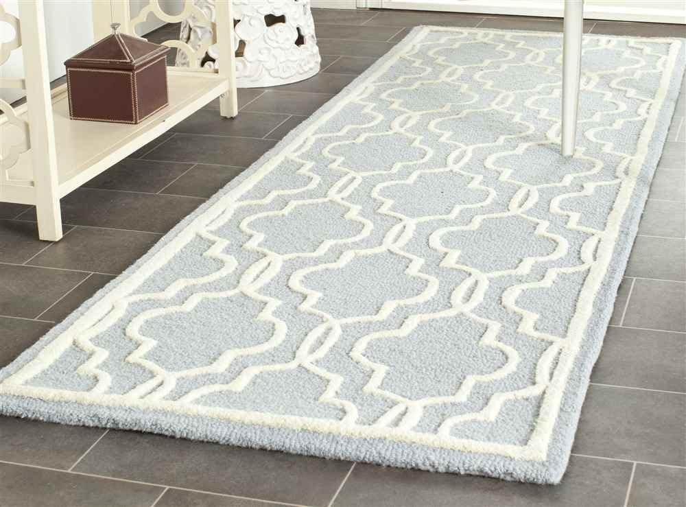 Cambridge CAM131 Tufted Indoor Runner Rug - Light Blue/Ivory - 2'6"x10' - Safavieh
