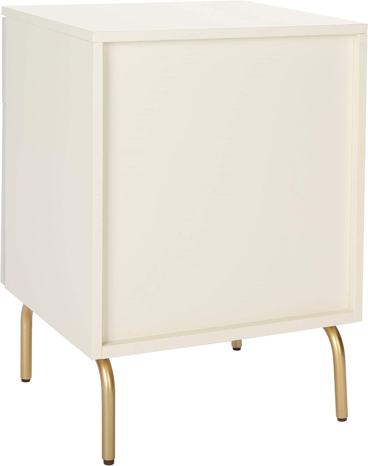 Genevieve 2 Drawer Nightstand - Cream/White Washed - Safavieh.