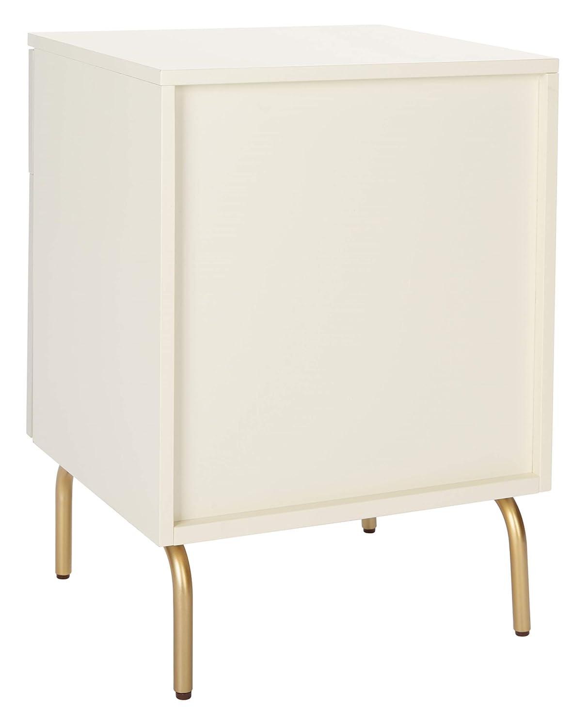 Genevieve 2 Drawer Nightstand - NST5002 - Cream/White Washed - Safavieh