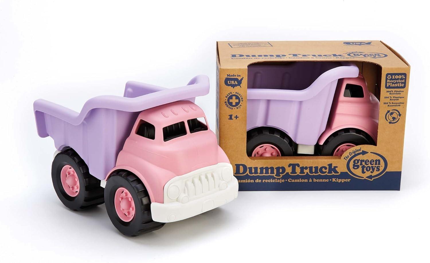 Green Toys Pink Dump Truck, for Toddlers Ages 1+ Made from 100% recycled plastic