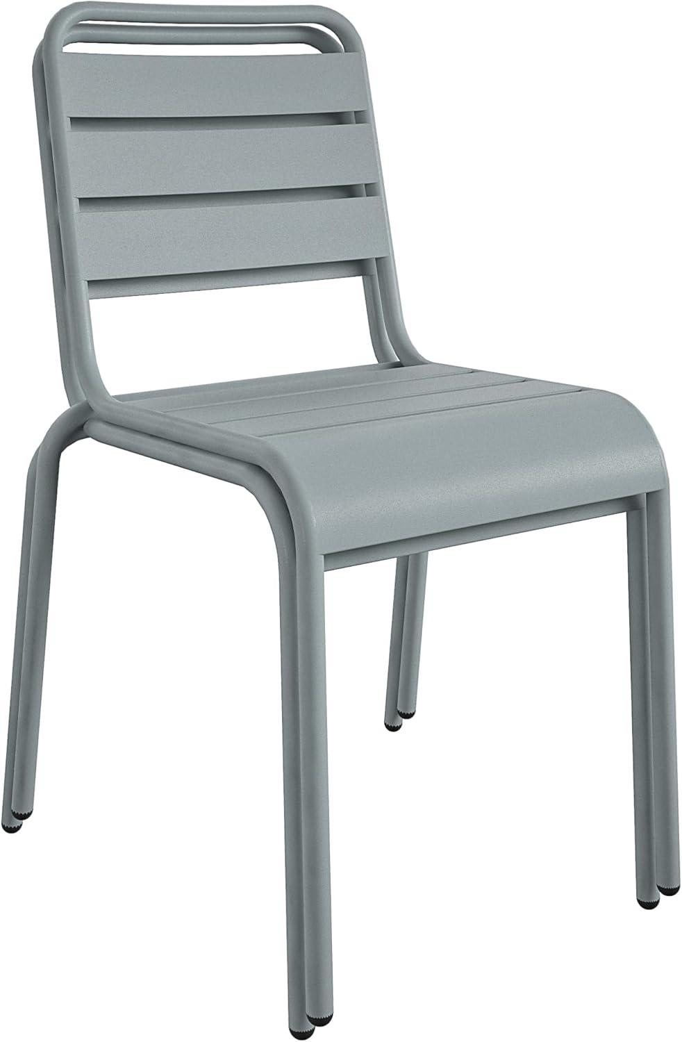June Powder Coated Steel Outdoor Stacking Dining Side Chair