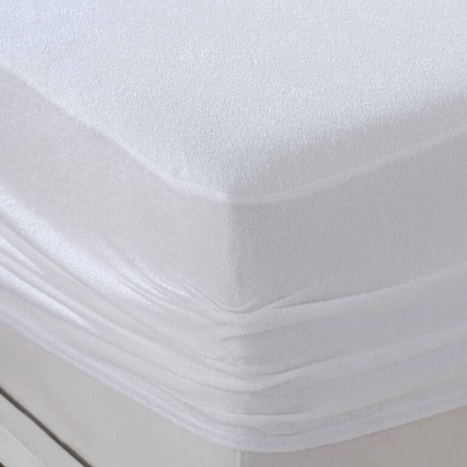 The Season The Season Essentials Turkish Cotton, Fitted Mattress Protector, Waterproof Overlay, White-Twin XL