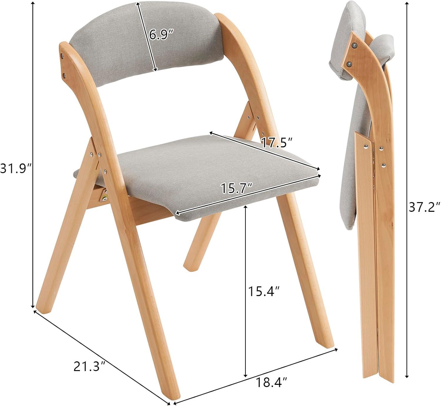 Light Brown Wood Armless Folding Chairs (Set of 2)