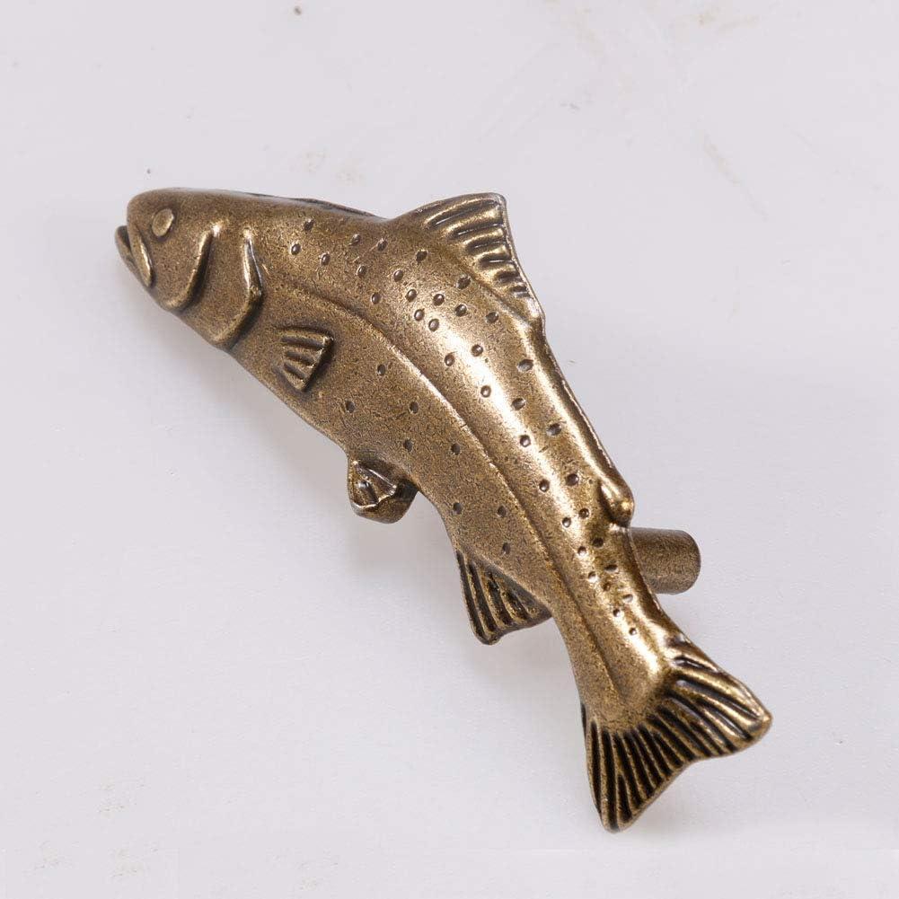 SCRTB 4Pcs Fish knobs for Door Cabinet Closet Drawer Cupboard Dresser Wardrobe Furniture Kitchen Handle for Home Office Kitchen Pull
