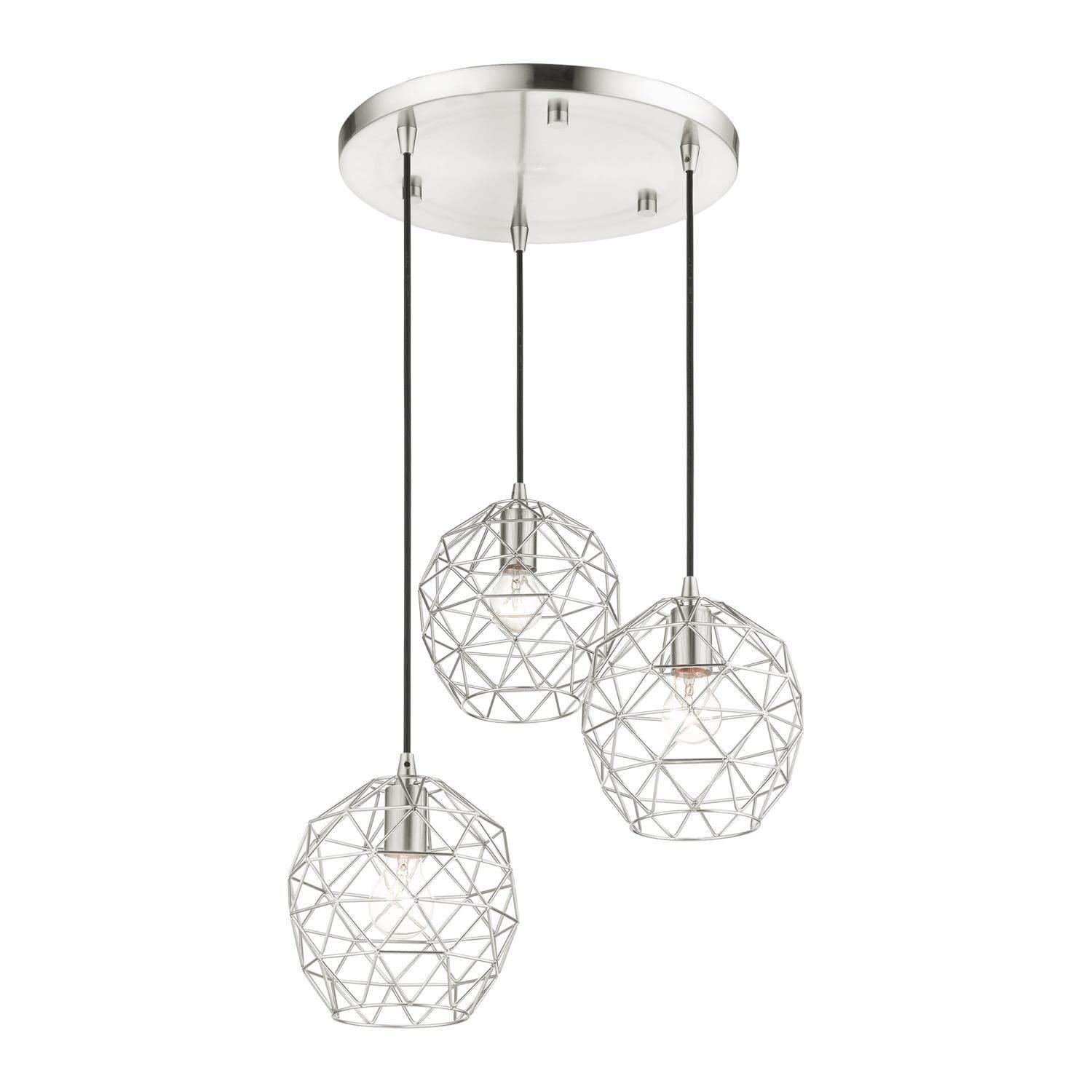 Livex Lighting Geometrix 3 - Light Pendant in  Brushed Nickel