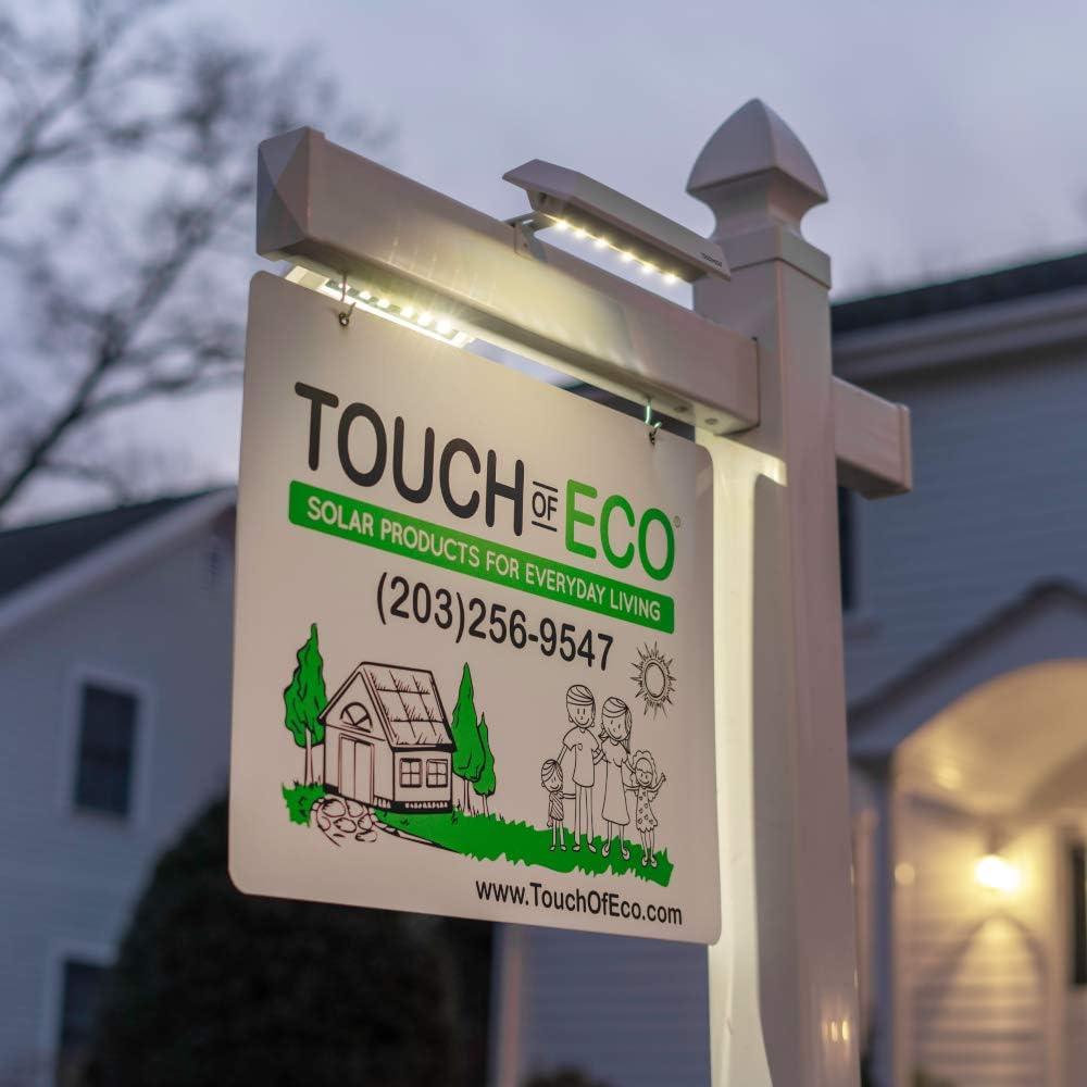 Touch of ECO LITEAGENT - Solar LED for Post & Sign Lighting - Includes Adjustable Mounting Bracket (Set of 2)