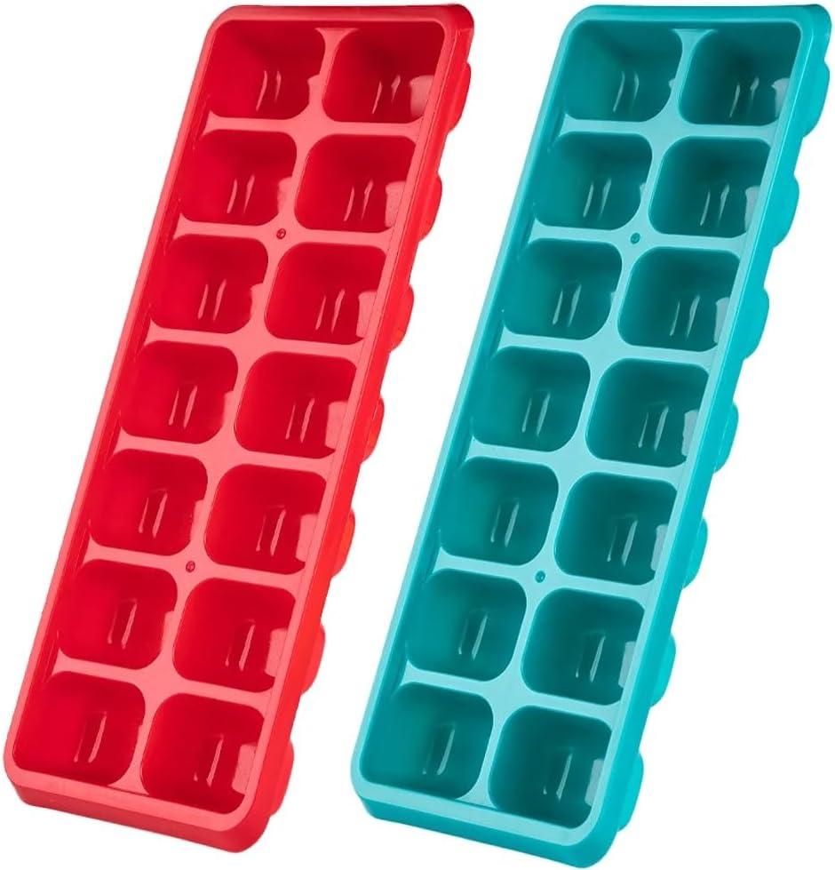 Ice Tray Easy Release White Ice Cube Trays, 16 Cube (Pack of 2) (2867-WHT-2)
