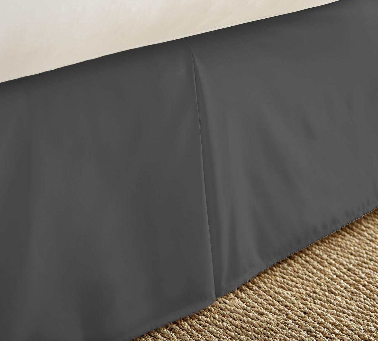 Ienjoy Home Home Collection Black Polyester Ruffled California king Bed Skirt