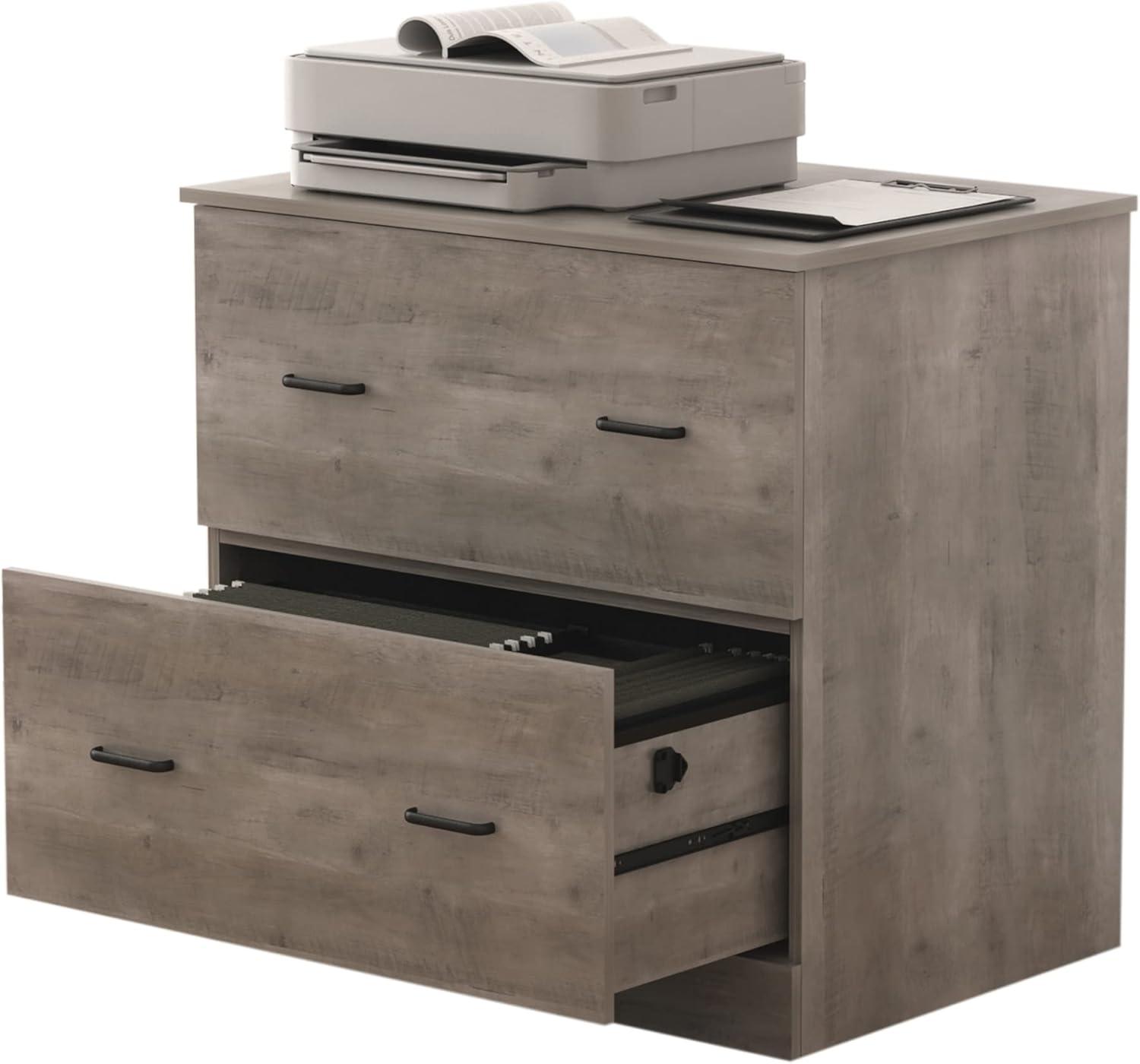Realspace® Peakwood 30-1/2"W x 21-4/5"D Lateral 2-Drawer File Cabinet, Smoky Brown