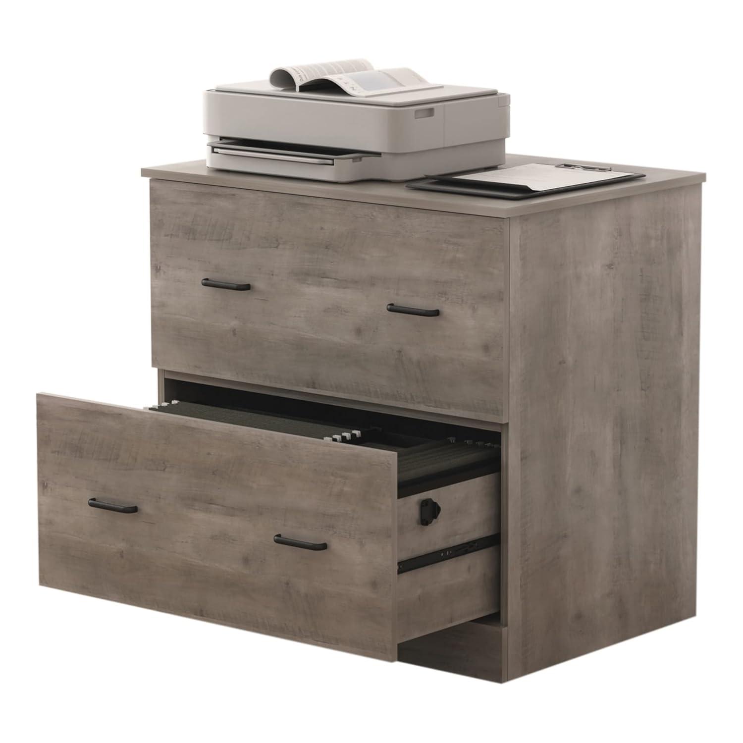 Realspace® Peakwood 30-1/2"W x 21-4/5"D Lateral 2-Drawer File Cabinet, Smoky Brown