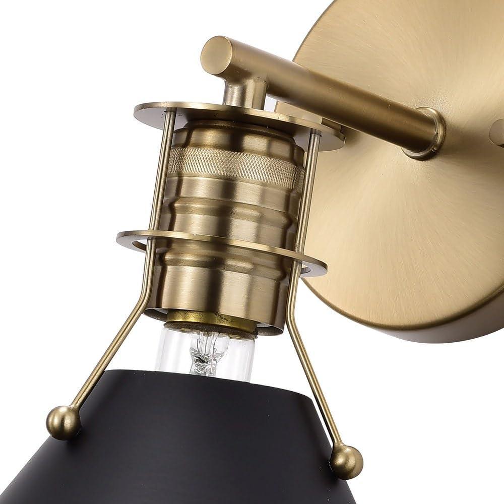Nuvo Lighting Outpost 1 Light Wall Sconce Matte White with Burnished Brass