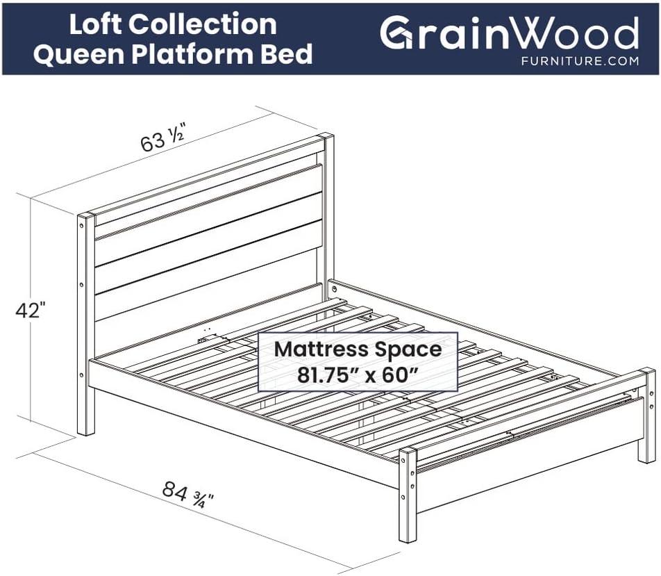 Loft Solid Wood Panel Bed