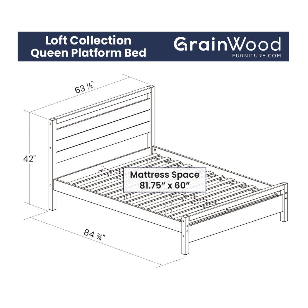 Loft Solid Wood Panel Bed